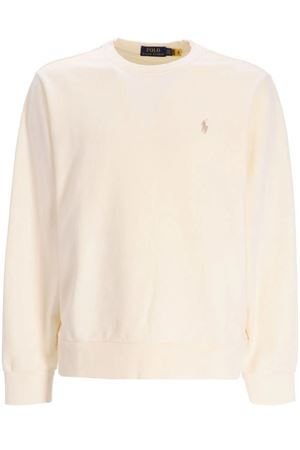 Felpa in cotone bianco crema RALPH LAUREN | 710916689003CREAM